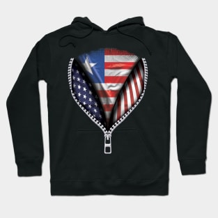 Liberian Flag  Liberia Flag American Flag Zip Down - Gift for Liberian From Liberia Hoodie